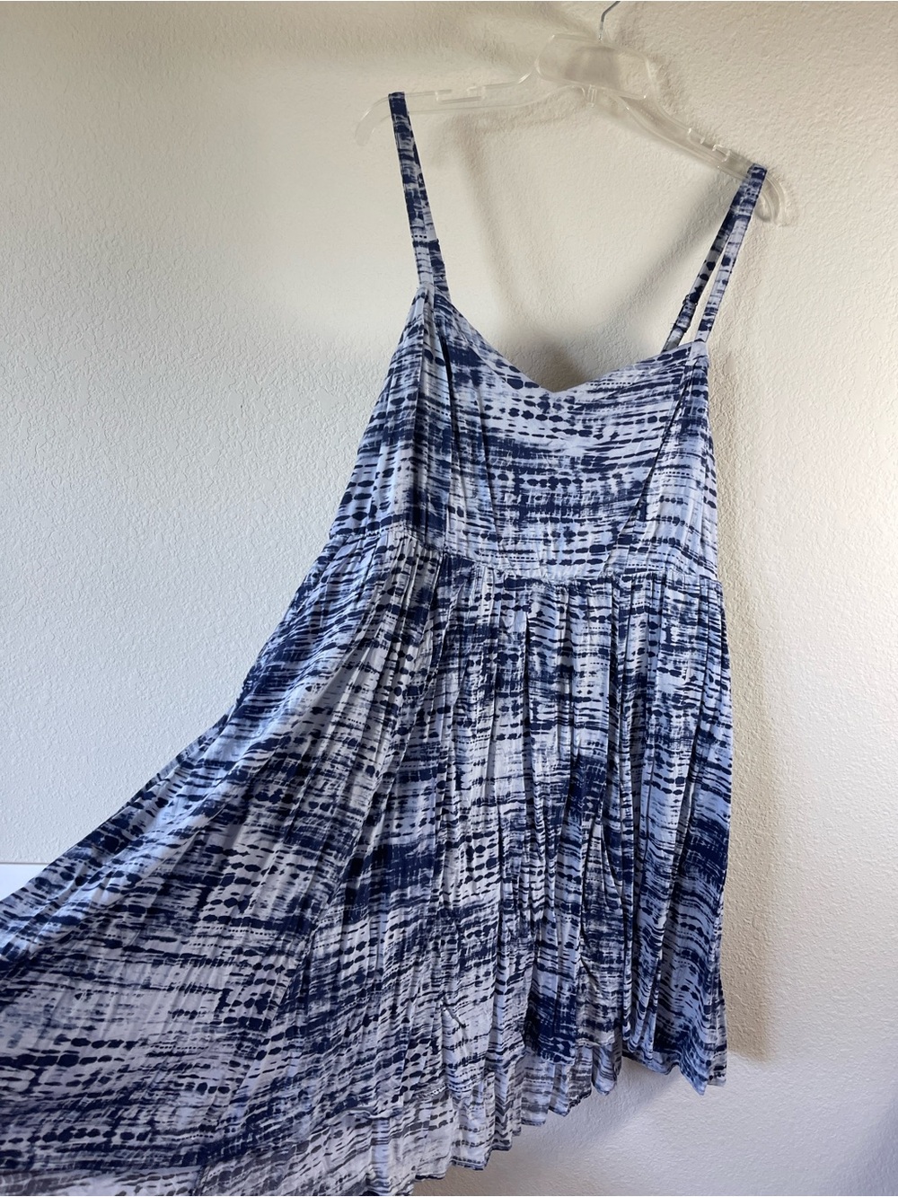 Torrid Navy Blue Tie-Dye Challis High-Low Skater Dress Size 2 (2x)
